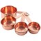 Stainless Steel Measuring Cup Set - Precision Baking & Cooking with Stackable Copper Plated Cups - Complete Measuring Cup & Spoon Set (4 Cups Measuring 1/4 cup, 1/3 cup, 1/2 cup, 1 cup)